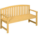 Outsunny 2 Person Garden Bench Wooden Outdoor Furniture with Armrest Orange