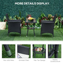 Outsunny-3 Piece Rattan Bistro Set - Black