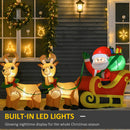 HOMCOM Inflatable Santa Claus On Sleigh