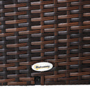 Outsunny 2 in 1 Rattan Folding  daybed sofa bench Bench  with Cushion Outdoor - Brown