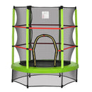 HOMCOM Kids Trampoline Mini Bouncer w/ Enclosure Net for 3-6 Years Green