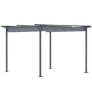 Outsunny 3.5x3.5m Pergola Metal Gazebo Backyard Porch Awning Retractable Canopy
