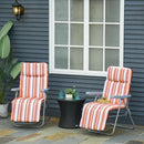 Outsunny Sun Loungers Set Folding - Orange/Brown