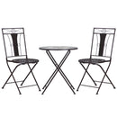 Outsunny 3-Piece Patio Bistro Set w/ Mosaic Round Table and 2 Armless Chairs
