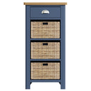 Aldeburgh Blue Cabinet 1 Drawer 3 Basket 50 x 30 x 100 cm