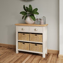 Beverley Dove Grey Cabinet 2 Drawer 4 Basket 80 x 30 x 75 cm
