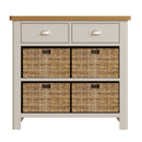 Beverley Dove Grey Cabinet 2 Drawer 4 Basket 80 x 30 x 75 cm