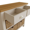 Beverley Dove Grey Cabinet 2 Drawer 4 Basket 80 x 30 x 75 cm