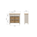 Beverley Dove Grey Cabinet 2 Drawer 4 Basket 80 x 30 x 75 cm