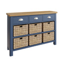 Aldeburgh Blue Cabinet 2 Drawer 4 Basket 80 x 30 x 75 cm
