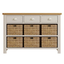 Beverley Dove Grey Storage Cabinet Unit 3 Drawer 6 Basket 110 x 30 x 75 cm