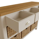 Beverley Dove Grey Storage Cabinet Unit 3 Drawer 6 Basket 110 x 30 x 75 cm