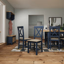 Aldeburgh Blue Pair of Chairs with Fabric Seat 42 x 49 x 95.5 cm