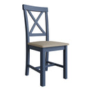 Aldeburgh Blue Pair of Chairs with Fabric Seat 42 x 49 x 95.5 cm