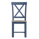 Aldeburgh Blue Pair of Chairs with Fabric Seat 42 x 49 x 95.5 cm