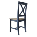 Aldeburgh Blue Pair of Chairs with Fabric Seat 42 x 49 x 95.5 cm