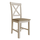 Pair of Beverley Upholstered Cross Back Chair - Dove Grey