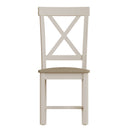 Pair of Beverley Upholstered Cross Back Chair - Dove Grey