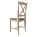 Pair of Beverley Upholstered Cross Back Chair - Dove Grey