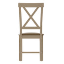 Pair of Beverley Upholstered Cross Back Chair - Dove Grey