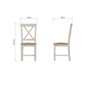 Pair of Beverley Upholstered Cross Back Chair - Dove Grey