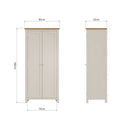 Beverley Dove Grey Wardrobe 2 Door Full Hanging 85 x 52 x 180 cm