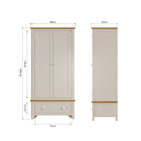 Beverley Dove Grey  Wardrobe Double with Drawer 90 x 52 x 185 cm