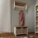 Beverley Dove Grey Wall Coat Rack with Mirror 80 x 15 x 50 cm