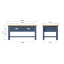 Aldeburgh Blue Coffee Table Large 90 x 50 x 45 cm