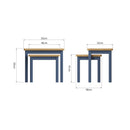 Aldeburgh Blue Nest of 2 Tables 50 x 32 x 50 cm