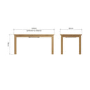 Hemsworth Rustic Oak  Extending Table 1.6m-2m 160 x 85 x 78 cm