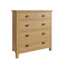 Hemsworth Rustic Oak  Chest of Drawers 2 Over 3 80 x 40 x 95 cm