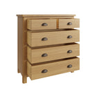 Hemsworth Rustic Oak  Chest of Drawers 2 Over 3 80 x 40 x 95 cm