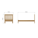Hemsworth Rustic Oak  Bed 3' Single 106 x 201 x 105 cm