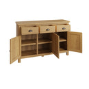 Hemsworth Rustic Oak  Sideboard with 3 Doors 130 x 40 x 85 cm