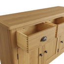 Hemsworth Rustic Oak  Sideboard with 3 Doors 130 x 40 x 85 cm