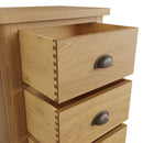 Hemsworth Rustic Oak  Chest of 5 Drawers - Narrow 50 x 36 x 115 cm