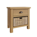 Hemsworth Rustic Oak  Cabinet 1 Drawer 1 Basket 50 x 30 x 50 cm