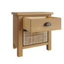 Hemsworth Rustic Oak  Cabinet 1 Drawer 1 Basket 50 x 30 x 50 cm