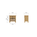 Hemsworth Rustic Oak  Cabinet 1 Drawer 1 Basket 50 x 30 x 50 cm