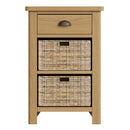 Hemsworth Rustic Oak  Cabinet 1 Drawer 2 Basket 50 x 30 x 75 cm
