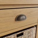 Hemsworth Rustic Oak  Cabinet 1 Drawer 2 Basket 50 x 30 x 75 cm