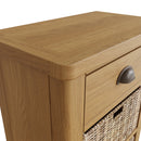 Hemsworth Rustic Oak  Cabinet 1 Drawer 2 Basket 50 x 30 x 75 cm
