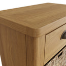 Hemsworth Rustic Oak  Cabinet 1 Drawer 3 Basket 50 x 30 x 100 cm