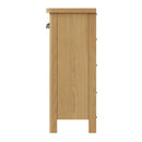 Hemsworth Rustic Oak  Storage Cabinet Unit 3 Drawer 6 Basket 110 x 30 x 75 cm