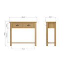 Hemsworth Rustic Oak  Console Table 85 x 32 x 75 cm