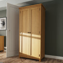 Hemsworth Rustic Oak  Wardrobe 2 Door Full Hanging 85 x 52 x 180 cm