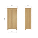 Hemsworth Rustic Oak  Wardrobe 2 Door Full Hanging 85 x 52 x 180 cm
