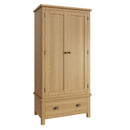Hemsworth Rustic Oak  Wardrobe Double with Drawer 90 x 52 x 185 cm