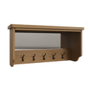 Hemsworth Rustic Oak  Wall Coat Rack with Mirror 80 x 15 x 50 cm